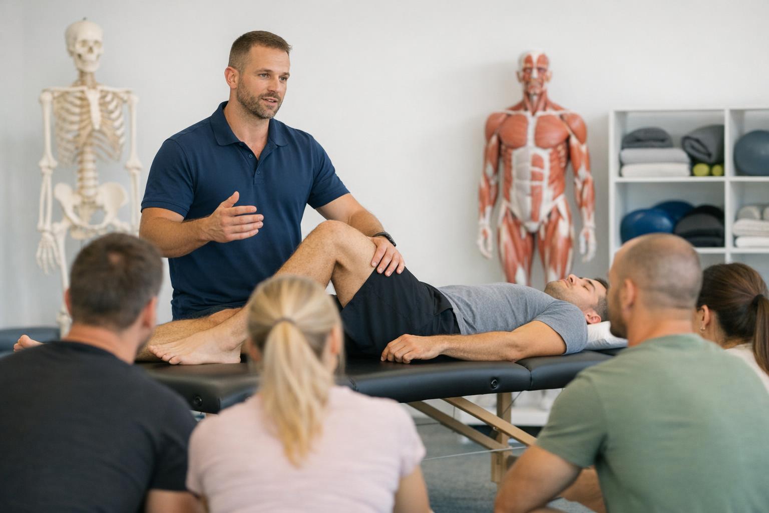 zdjęcie: fizjoterapeuta prowadzący szkolenie praktyczne