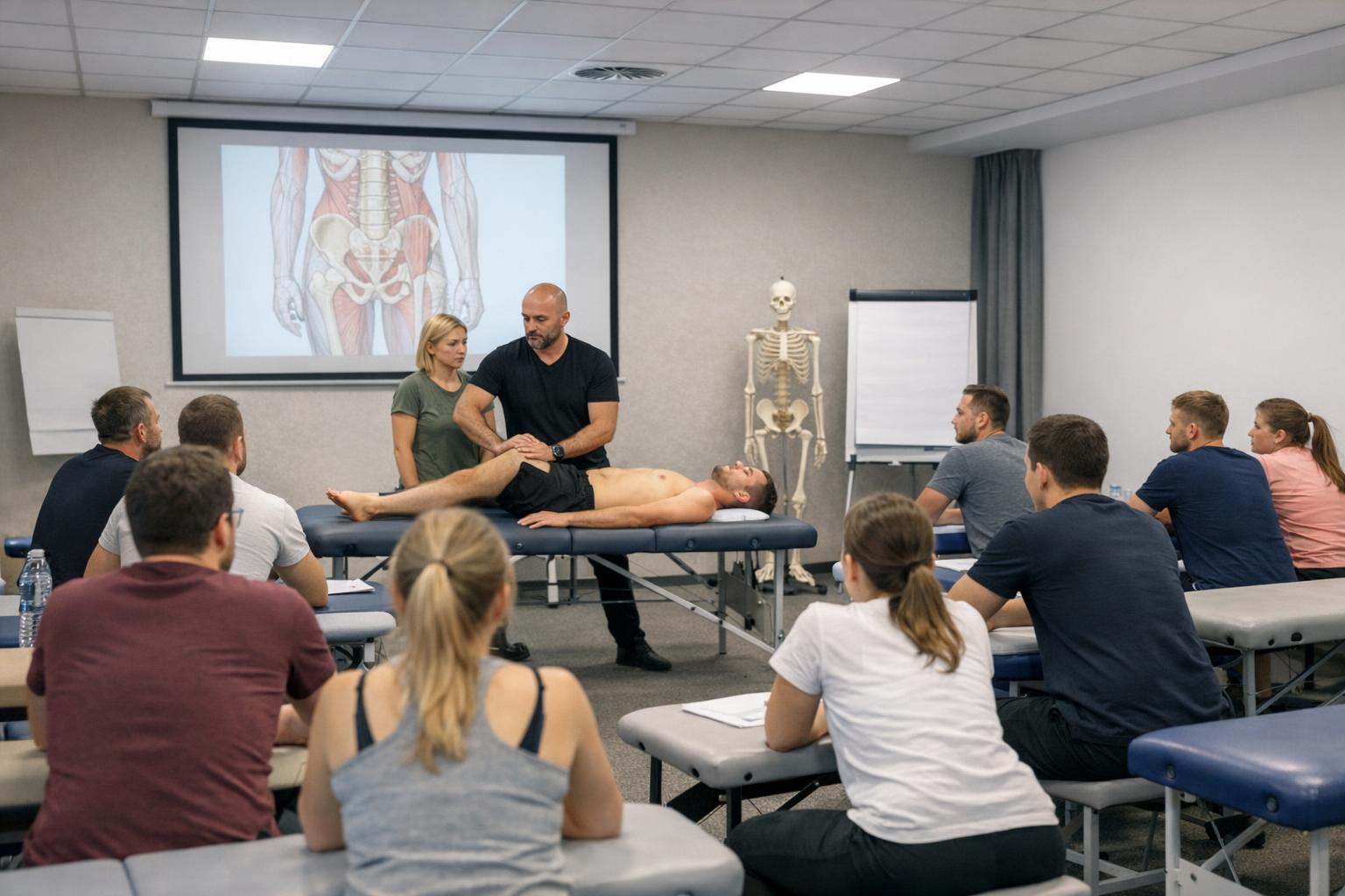 Zdjęcie sali szkoleniowej podczas kursu fizjoterapii w Rzeszowie