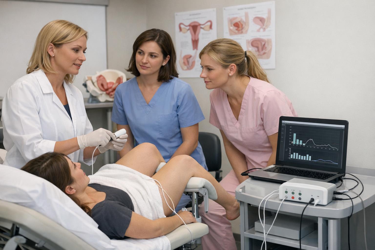Zajęcia praktyczne podczas szkolenia z uroginekologii z użyciem biofeedback.jpg